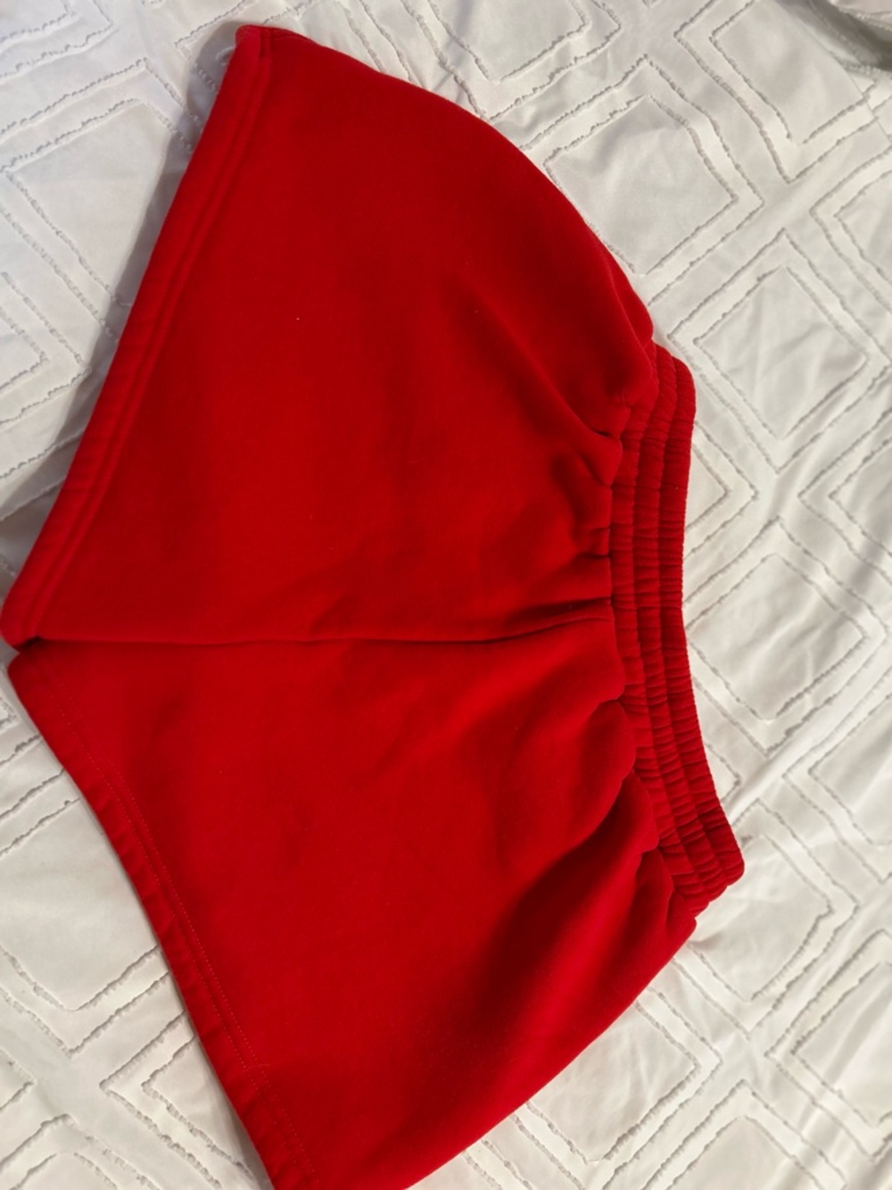 Red Women's Elastic Waist Shorts - Picture 2 of 3